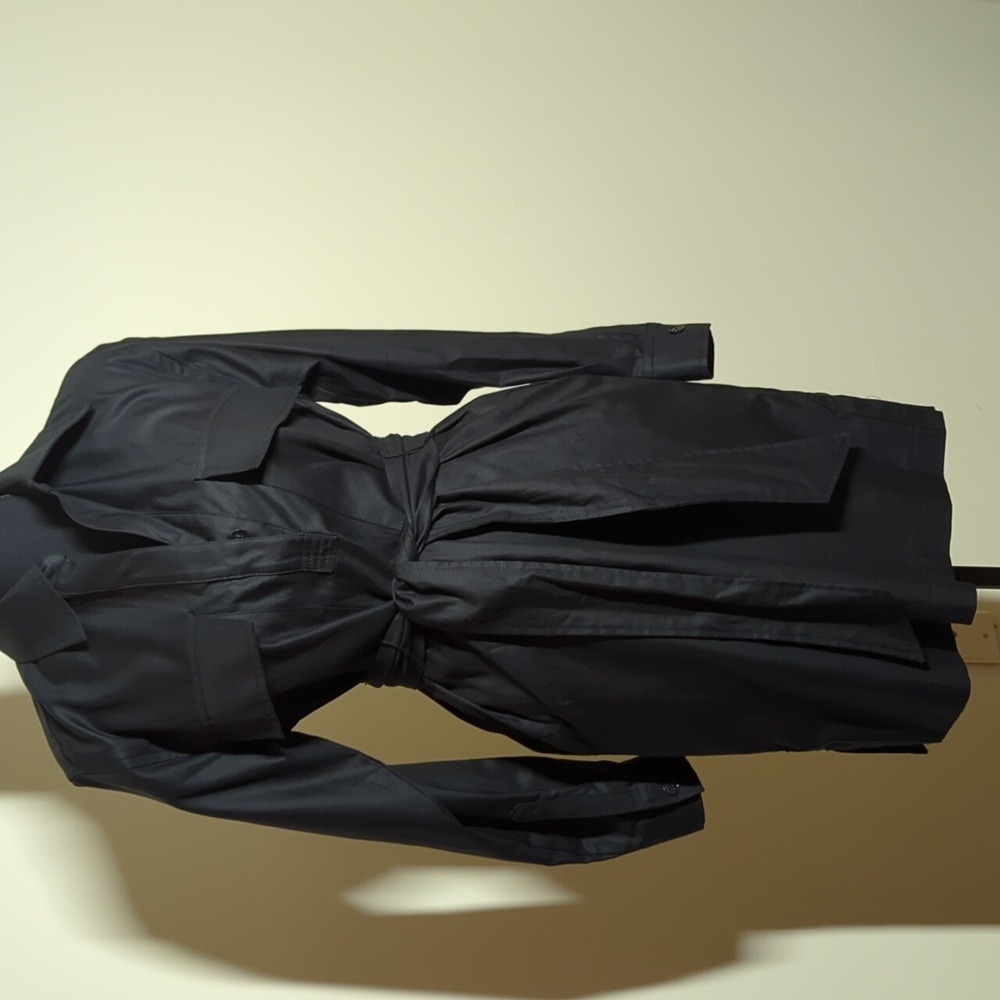 Banana Republic, size XS, black long sleeve, belted shirt dress, side pockets